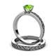 4 - Maren 1.10 ct Classic Peridot Solitaire Bridal Set Ring  
