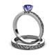 4 - Maren 0.92 ct Classic Tanzanite Solitaire Bridal Set Ring  
