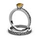 4 - Maren 0.87 ct Classic Citrine Solitaire Bridal Set Ring  
