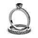 4 - Maren 1.00 ct Classic Black Diamond Solitaire Bridal Set Ring  