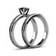 5 - Cael 1.00 ct Classic Black Diamond Solitaire Bridal Set Ring 
