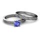 6 - Cael 0.92 ct Classic Tanzanite Solitaire Bridal Set Ring 