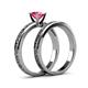 5 - Cael 0.87 ct Classic Pink Tourmaline Solitaire Bridal Set Ring 