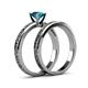 5 - Cael 0.95 ct Classic London Blue Topaz Solitaire Bridal Set Ring 