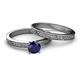 6 - Cael 1.15 ct Classic Blue Sapphire Solitaire Bridal Set Ring 
