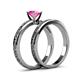 5 - Cael 0.95 ct Classic Pink Sapphire Solitaire Bridal Set Ring 