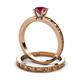 4 - Niah 1.00 ct Classic Rhodolite Garnet Solitaire Bridal Set Ring  