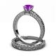 3 - Florian 0.87 ct Classic Amethyst (6.50 mm) Solitaire Bridal Set Ring  