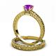 3 - Florian 0.87 ct Classic Amethyst (6.50 mm) Solitaire Bridal Set Ring  