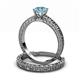 3 - Florian 0.87 ct Classic Aquamarine (6.50 mm) Solitaire Bridal Set Ring  