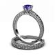 3 - Florian 0.80 ct Classic Iolite (6.50 mm) Solitaire Bridal Set Ring  