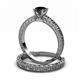 3 - Florian 1.00 ct Classic Black Diamond (6.00 mm) Solitaire Bridal Set Ring  