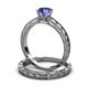3 - Rachel 0.92 ct Classic Tanzanite (6.50 mm) Solitaire Bridal Set Ring  