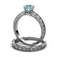 3 - Rachel 0.87 ct Classic Aquamarine (6.50 mm) Solitaire Bridal Set Ring  
