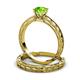 3 - Rachel 1.10 ct Classic Peridot (6.50 mm) Solitaire Bridal Set Ring  