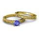 4 - Florian 0.92 ct Classic Tanzanite (6.50 mm) Solitaire Bridal Set Ring  