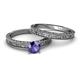 4 - Florian 0.80 ct Classic Iolite (6.50 mm) Solitaire Bridal Set Ring  