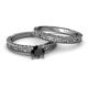 4 - Florian 1.00 ct Classic Black Diamond (6.00 mm) Solitaire Bridal Set Ring  