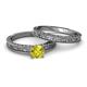 4 - Florian 1.00 ct Classic Yellow Diamond (6.50 mm) Solitaire Bridal Set Ring  
