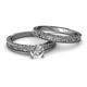 4 - Florian 1.00 ct GIA Certified Classic Natural Diamond (6.50 mm) Solitaire Bridal Set Ring  