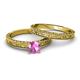 4 - Florian 0.95 ct Classic Pink Sapphire (6.00 mm) Solitaire Bridal Set Ring  