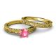 4 - Florian 0.87 ct Classic Pink Tourmaline (6.50 mm) Solitaire Bridal Set Ring  