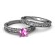 4 - Florian 0.95 ct Classic Pink Sapphire (6.00 mm) Solitaire Bridal Set Ring  