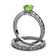 3 - Rachel 1.10 ct Classic Peridot (6.50 mm) Solitaire Bridal Set Ring  