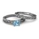 4 - Rachel 0.87 ct Classic Aquamarine (6.50 mm) Solitaire Bridal Set Ring  