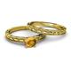 4 - Rachel 0.87 ct Classic Citrine (6.50 mm) Solitaire Bridal Set Ring  