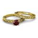 4 - Rachel 1.05 ct Classic Red Garnet (6.50 mm) Solitaire Bridal Set Ring  