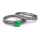 4 - Rachel 0.80 ct Classic Emerald (6.00 mm) Solitaire Bridal Set Ring  