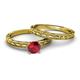4 - Rachel 0.95 ct Classic Ruby (6.00 mm) Solitaire Bridal Set Ring  