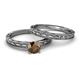 4 - Rachel 1.00 ct Classic Smoky Quartz (6.50 mm) Solitaire Bridal Set Ring  