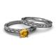 4 - Rachel 0.87 ct Classic Citrine (6.50 mm) Solitaire Bridal Set Ring  
