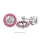1 - Serena 0.57 ctw (2.00 mm) Round Pink Tourmaline Jackets Earrings 