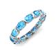 3 - Abigail 2.80 ctw Oval Shape Blue Topaz Comfort fit Eternity Band 