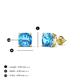 4 - Alida 1.50 ctw (5.00 mm) Cushion Shape Blue Topaz Solitaire Women Stud Earrings 