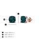 4 - Alida 1.50 ctw (5.00 mm) Cushion Shape London Blue Topaz Solitaire Women Stud Earrings 