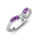 5 - Ahwa 0.35 ctw Tapered Baguette Lab Grown Diamonds Accented Round Amethyst Curved Wedding Band 