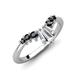 5 - Ahwa 0.40 ctw Tapered Baguette Lab Grown Diamonds Accented Round Black Diamond Curved Wedding Band 