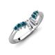 5 - Ahwa 0.43 ctw Tapered Baguette Lab Grown Diamonds Accented Round Blue Diamond Curved Wedding Band 