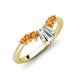 5 - Ahwa 0.35 ctw Tapered Baguette Lab Grown Diamonds Accented Round Citrine Curved Wedding Band 