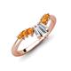 5 - Ahwa 0.35 ctw Tapered Baguette Lab Grown Diamonds Accented Round Citrine Curved Wedding Band 