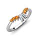 5 - Ahwa 0.35 ctw Tapered Baguette Lab Grown Diamonds Accented Round Citrine Curved Wedding Band 