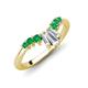 5 - Ahwa 0.35 ctw Tapered Baguette Lab Grown Diamonds Accented Round Emerald Curved Wedding Band 
