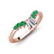 5 - Ahwa 0.35 ctw Tapered Baguette Lab Grown Diamonds Accented Round Emerald Curved Wedding Band 