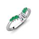 5 - Ahwa 0.35 ctw Tapered Baguette Lab Grown Diamonds Accented Round Emerald Curved Wedding Band 
