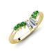5 - Ahwa 0.40 ctw Tapered Baguette Lab Grown Diamonds Accented Round Green Garnet Curved Wedding Band 