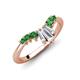 5 - Ahwa 0.40 ctw Tapered Baguette Lab Grown Diamonds Accented Round Green Garnet Curved Wedding Band 